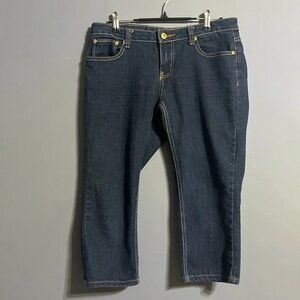 COOGI Dark Indigo Cropped Jeans with Gold Hardware Y2K 90’s size5/6